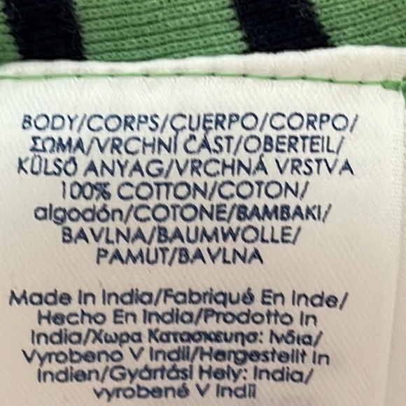 ChAPS Green & Navy Striped Chest Pocket T Shirt Sz. S - Picture 12 of 13